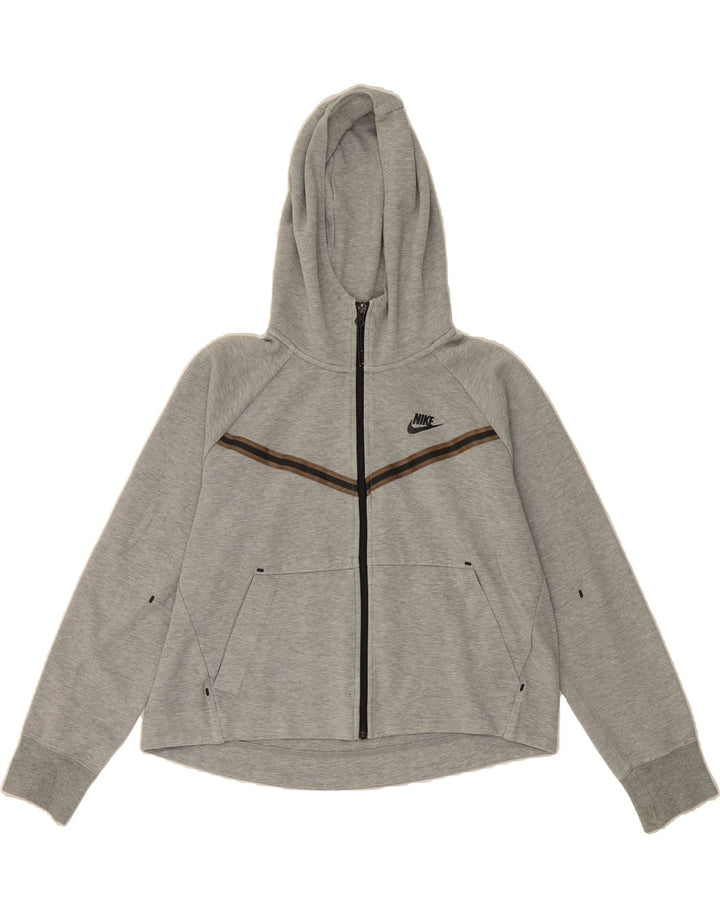 NIKE Womens Zip Hoodie Sweater UK 14 Medium Grey Cotton Vintage Nike and Second-Hand Nike from Messina Hembry 