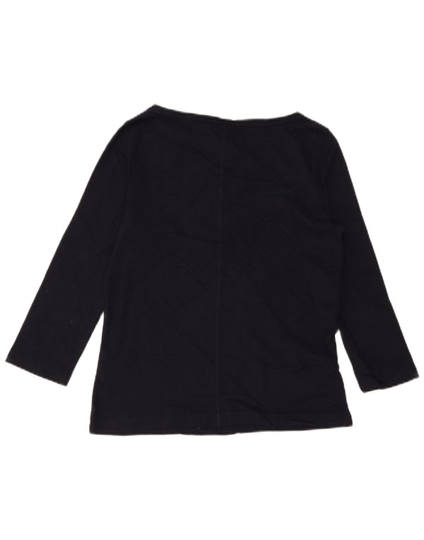 Tommy Hilfiger Top da donna manica 3/4 UK 10 Small Blu Navy