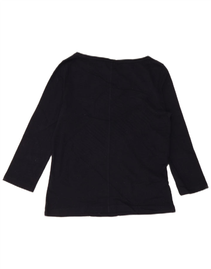 Tommy Hilfiger Top da donna manica 3/4 UK 10 Small Blu Navy