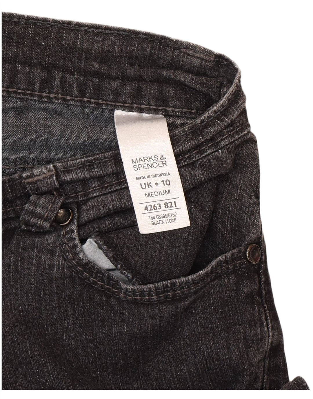 Jeans Bootcut da donna Marks & Spencer UK 10 piccoli W27 L29 cotone nero