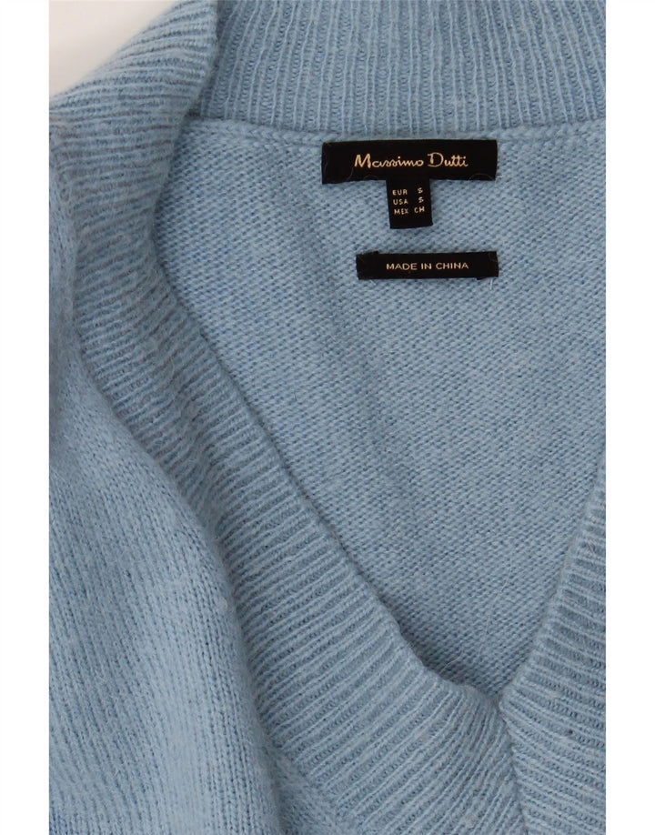 Massimo Dutti Maglione da uomo con scollo a V piccolo blu