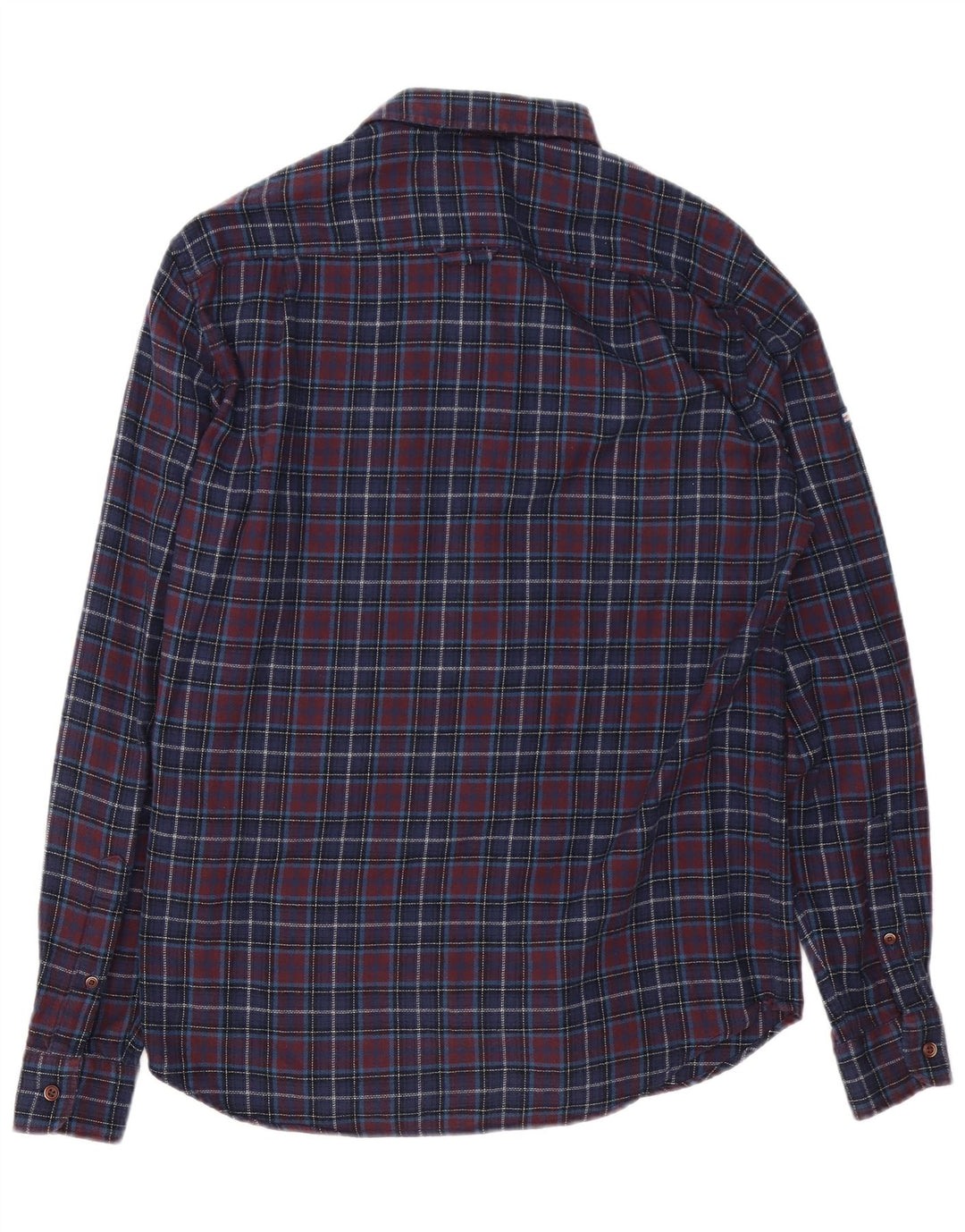 Camicia da uomo in flanella dalla vestibilità regolare Superdry, in cotone a quadri blu navy medio