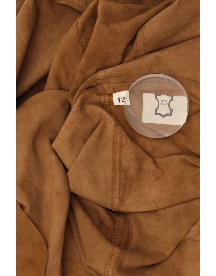 Soprabito vintage da donna in pelle scamosciata IT 42 in pelle beige medio