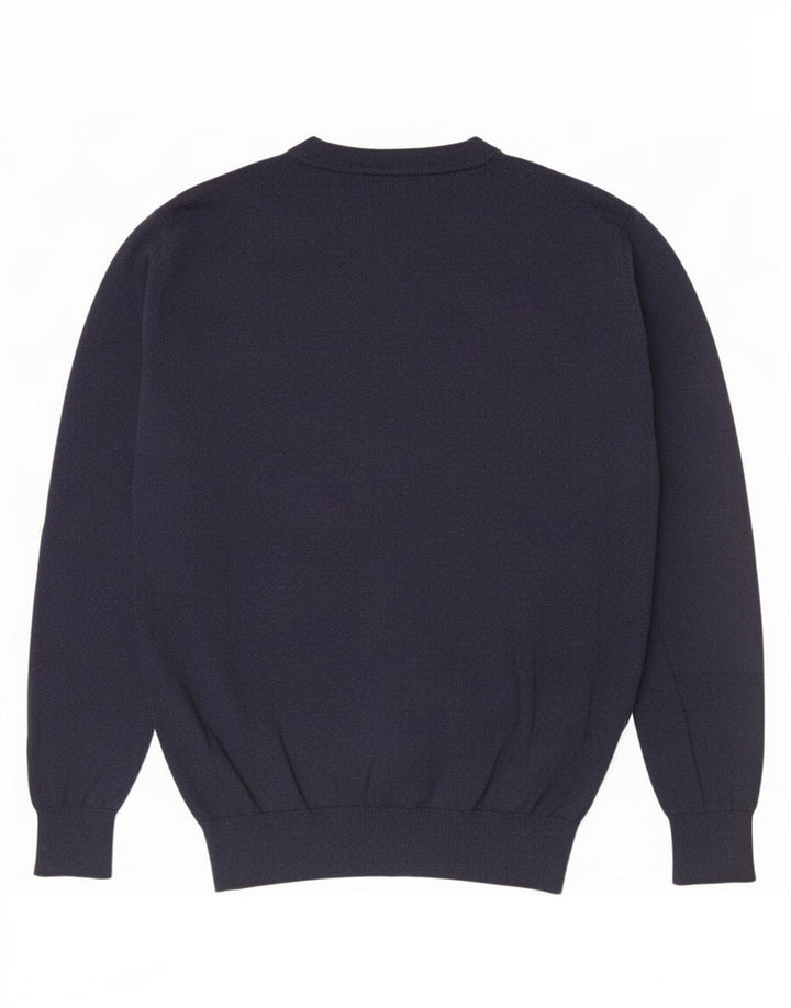 Maglione maglione da uomo con scollo a V Massimo Dutti blu navy medio