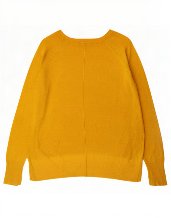 Zara Womens Oversized Boat Neck Jumper Sweater UK 10 Small Yellow