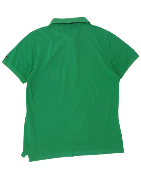 Polo da uomo slim fit grafica Tommy Hilfiger XL in cotone verde
