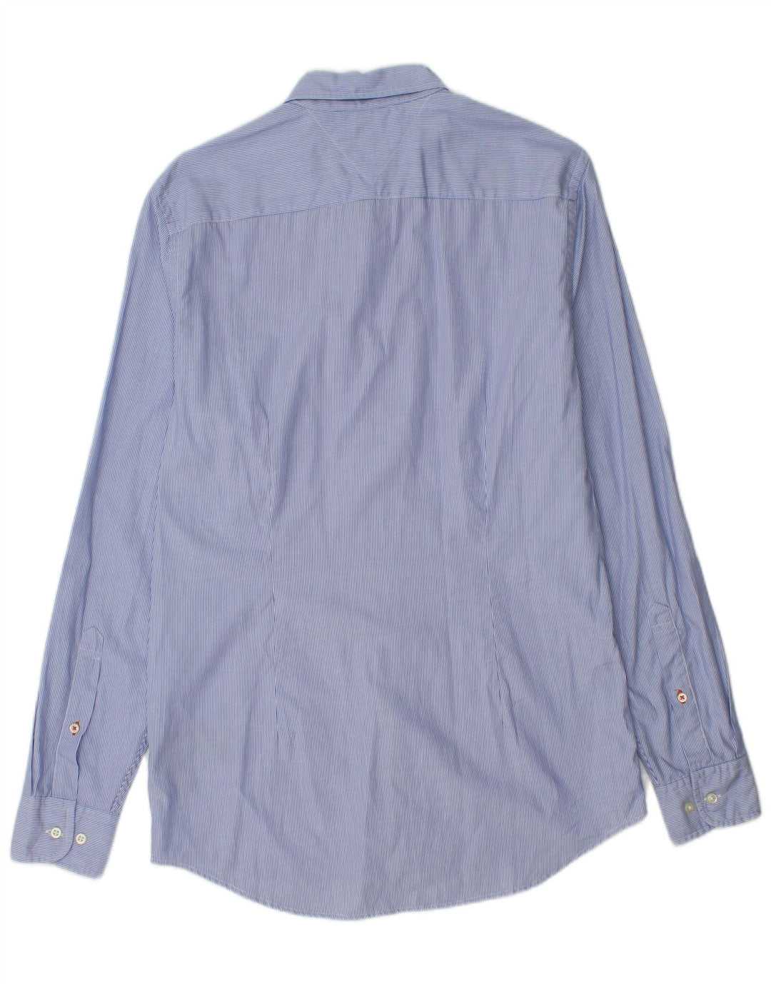 Camicia slim fit da uomo Tommy Hilfiger blu medio in cotone gessato