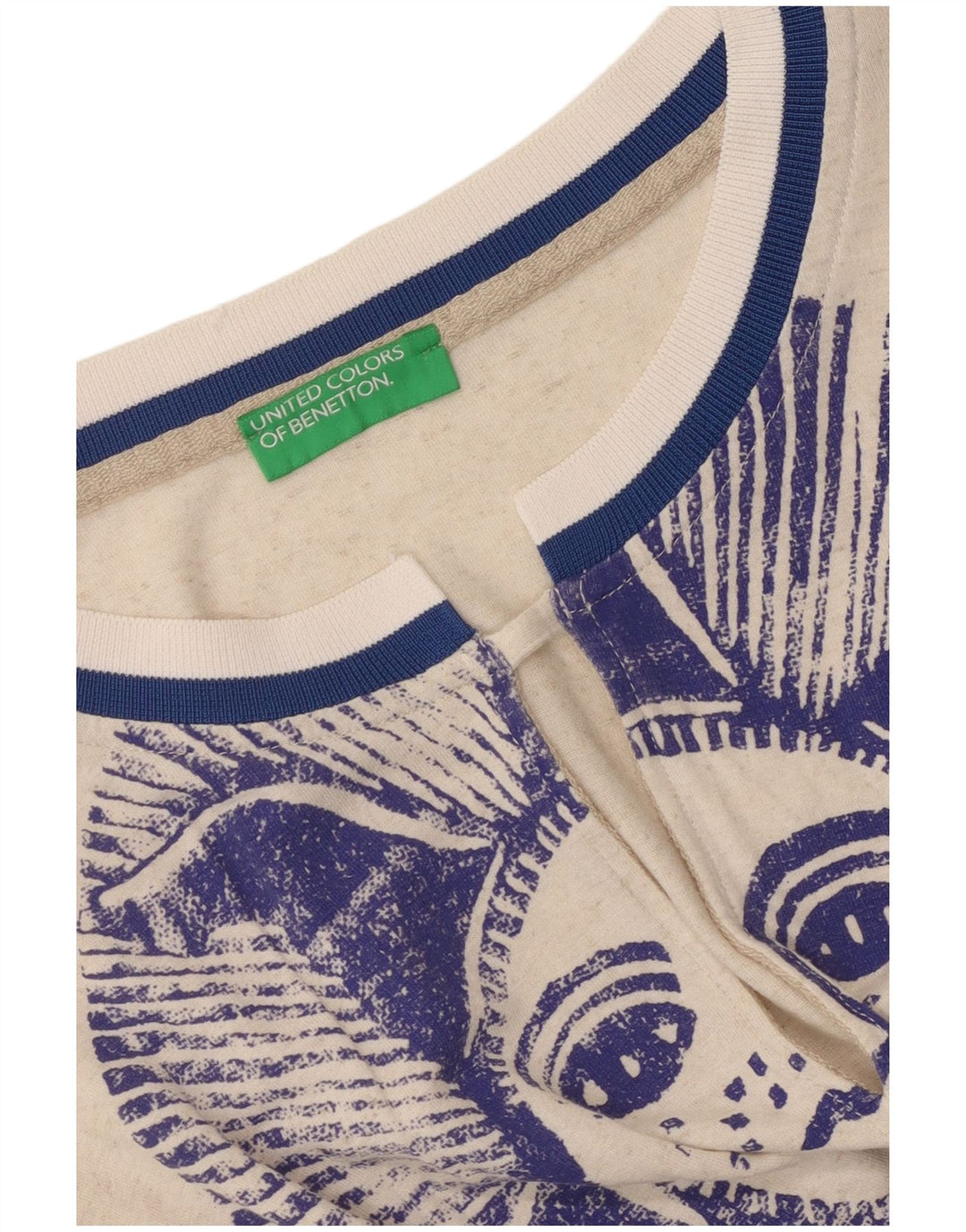 Camicetta a pipistrello corta da donna Benetton Top UK 14 medio bianco sporco