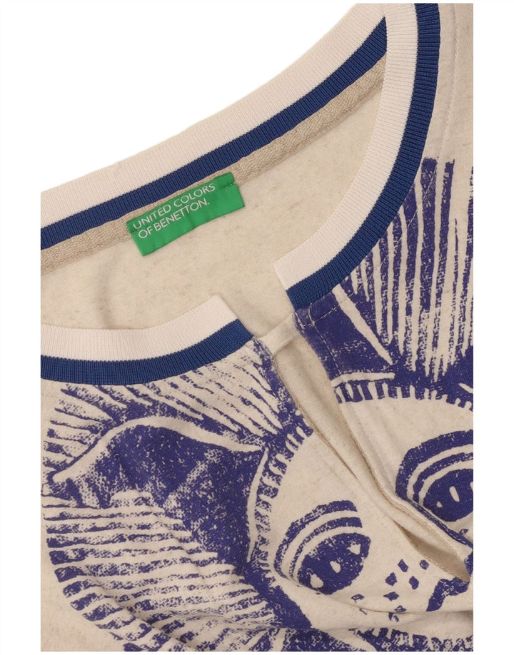 Camicetta a pipistrello corta da donna Benetton Top UK 14 medio bianco sporco