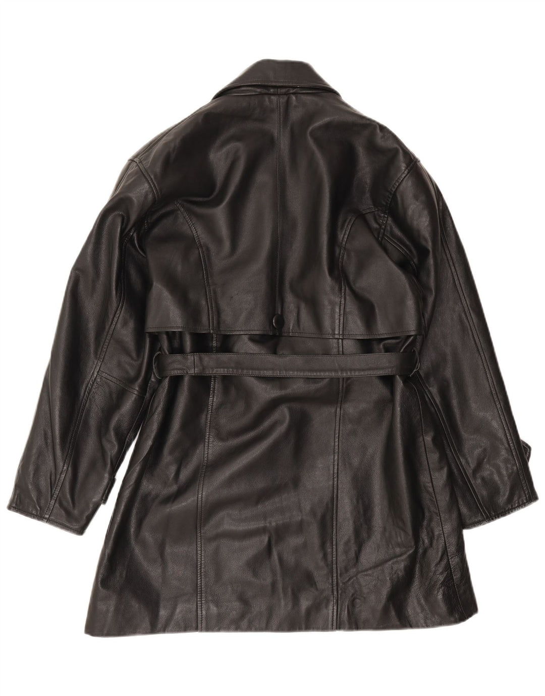 Cappotto in pelle da donna Santini UK 14 Medio in pelle nera