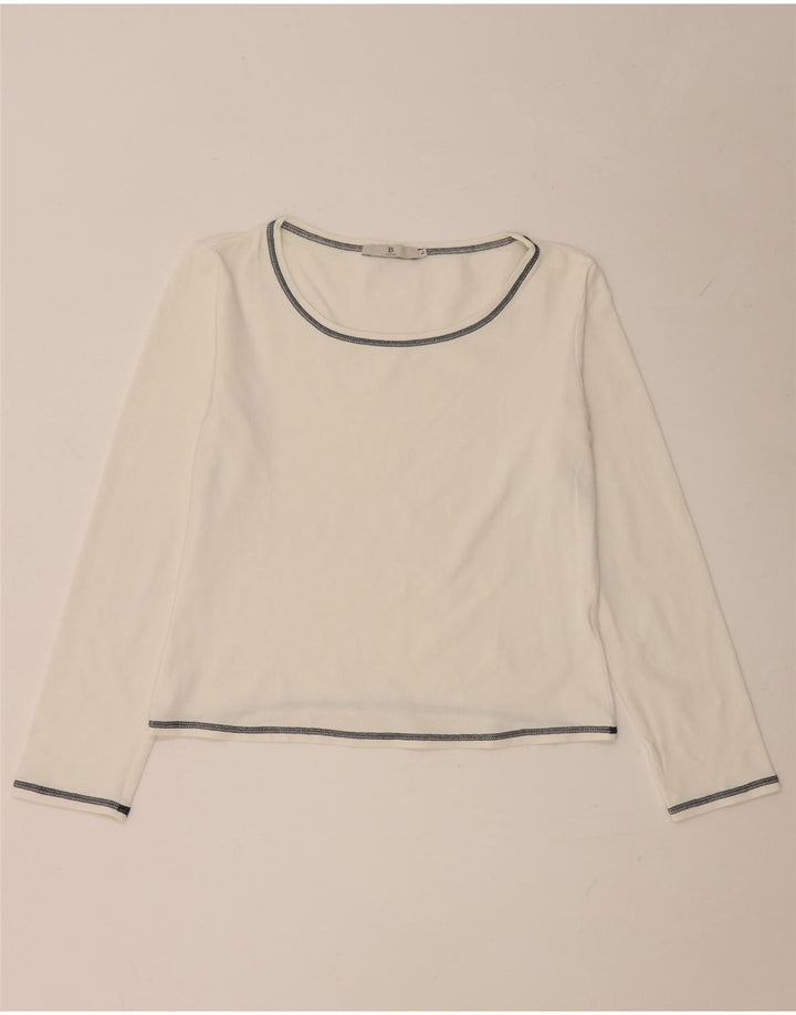 Top corto da donna i Blues a maniche lunghe UK 14 grande bianco