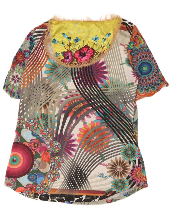 Desigual Camicetta da donna Top UK 14 Grande floreale multicolore