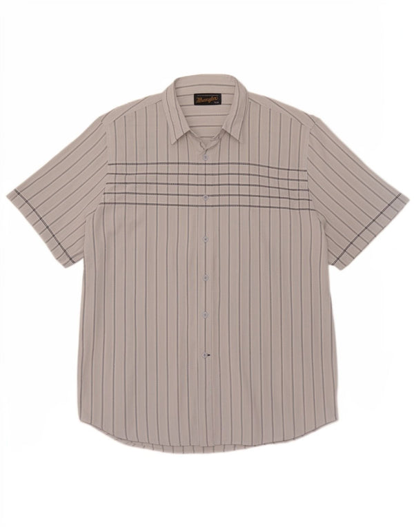 Camicia a maniche corte da uomo Wrangler XL in cotone a righe blu
