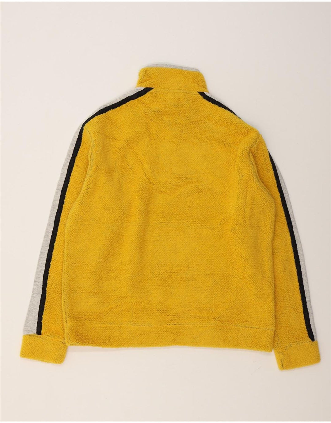 Belfe & Belfe Maglione in pile da uomo con zip e collo color block giallo medio