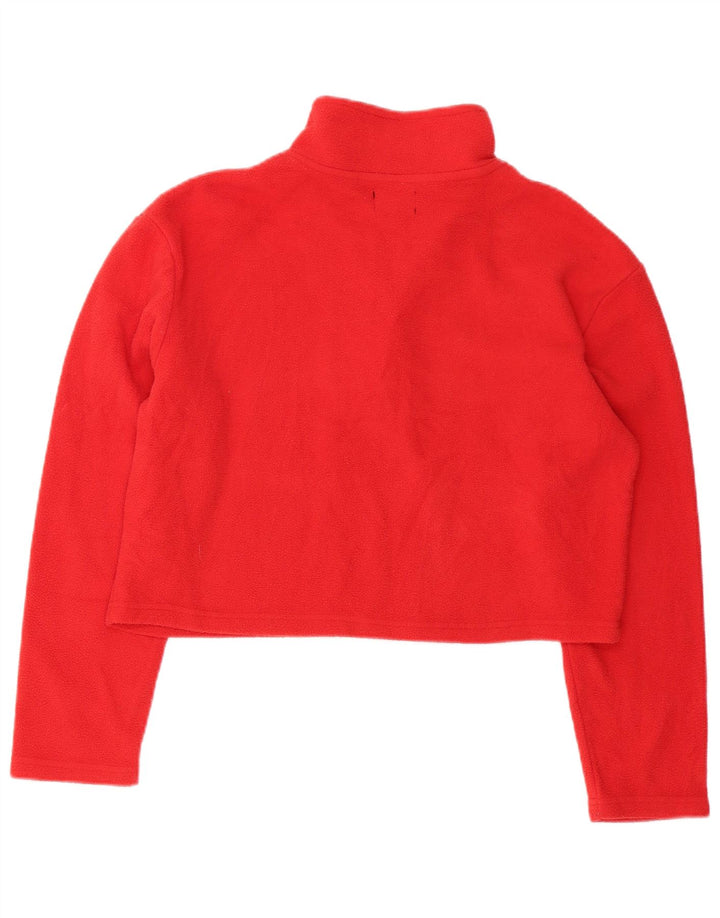 Maglione in pile da donna Fila con collo corto e zip UK 16 grande poliestere rosso