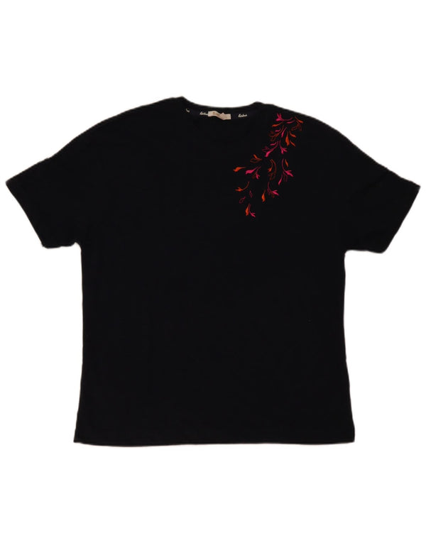 T-shirt da donna Barbour Top UK 12 cotone floreale nero medio