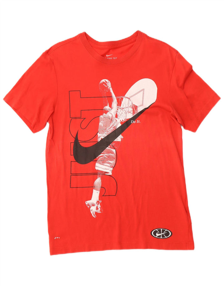 NIKE T-shirt grafica da uomo Dri Fit Top piccola in cotone rosso