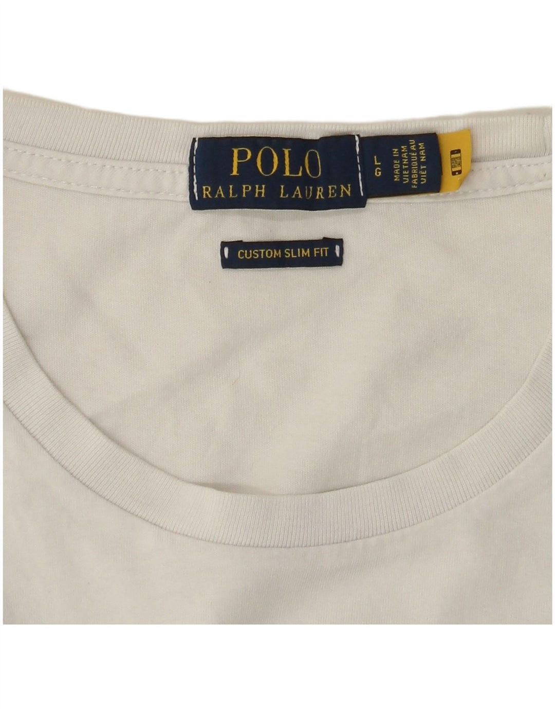 POLO RALPH LAUREN T-shirt grafica da uomo slim fit personalizzata Top Large Bianco