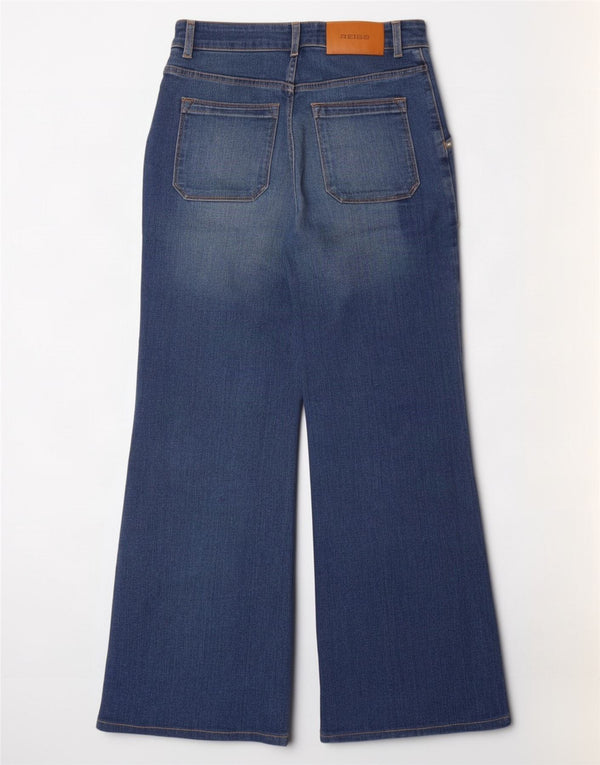 Reiss Womens Wide Leg Jeans W28 L28 Blue Cotton