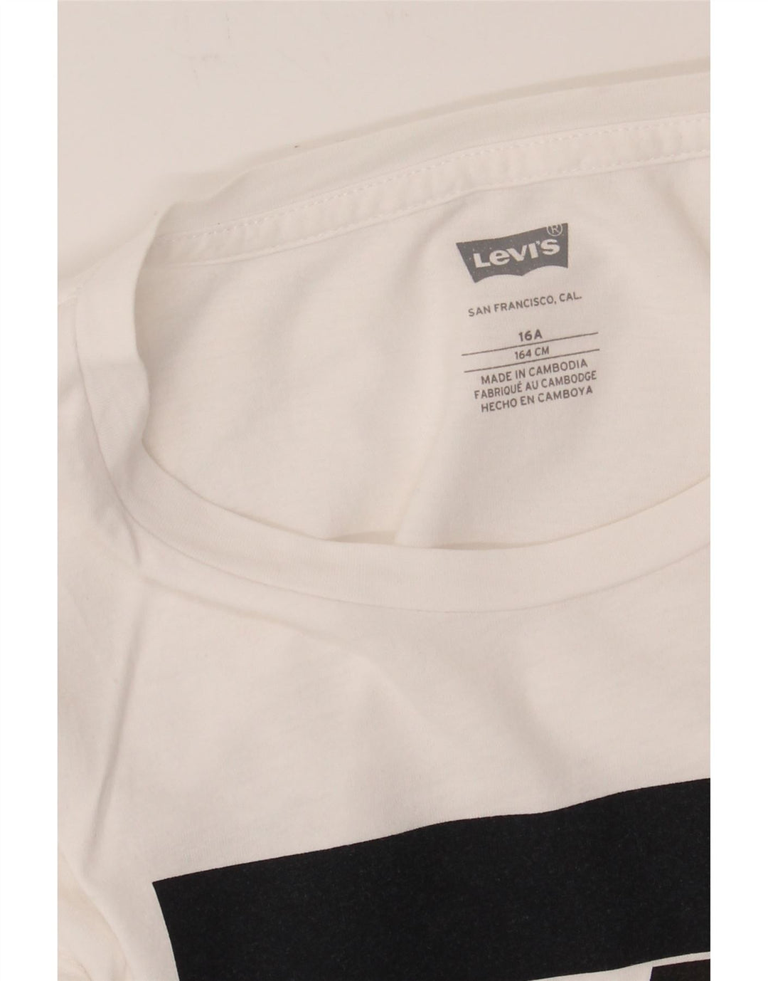 LEVI'S Girls Graphic T-Shirt Top 15-16 Years White Vintage Levi's and Second-Hand Levi's from Messina Hembry 