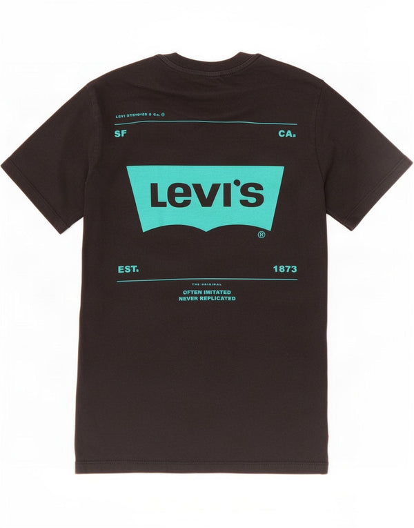 T-shirt grafica da donna Levi's Top UK 6 XS cotone nero