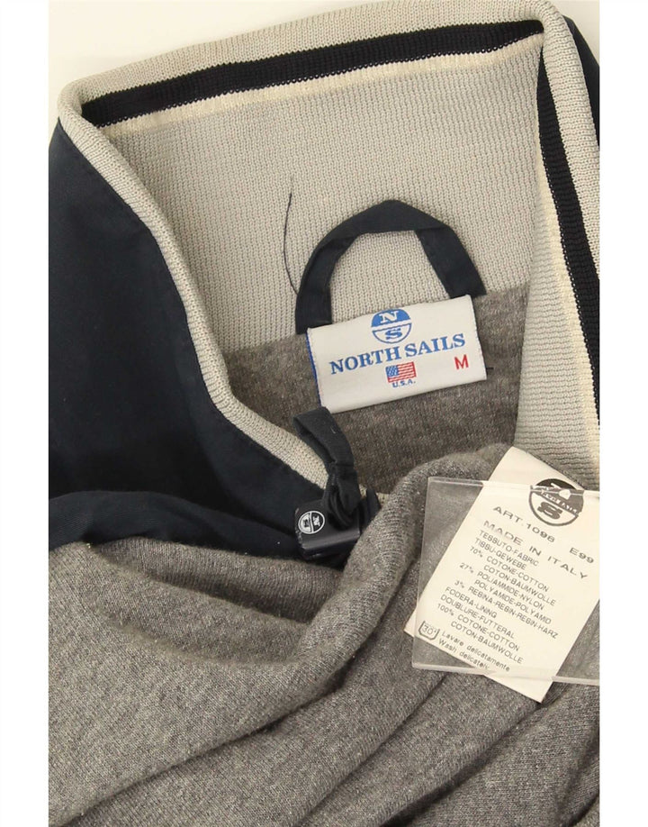Giubbotto bomber da uomo North Sails UK 38 cotone color block blu navy medio