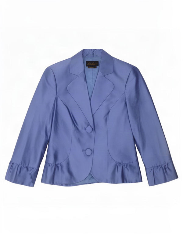 Giacca Blazer a 2 Bottoni Donna Luisa Spagnoli IT 40 Small Blu Seta