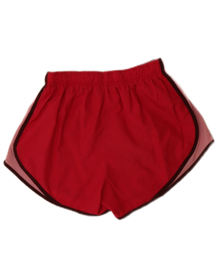 Pantaloncini sportivi Nike da donna Dri Fit UK 12 Medium Red Colourblock in poliestere