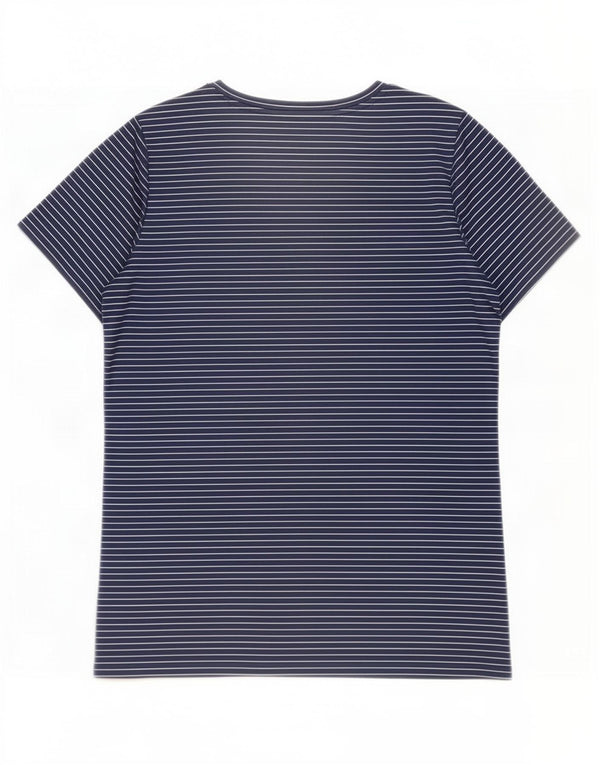 T-shirt Nike Dri Fit da donna, taglia UK 16, grande, poliestere gessato blu navy