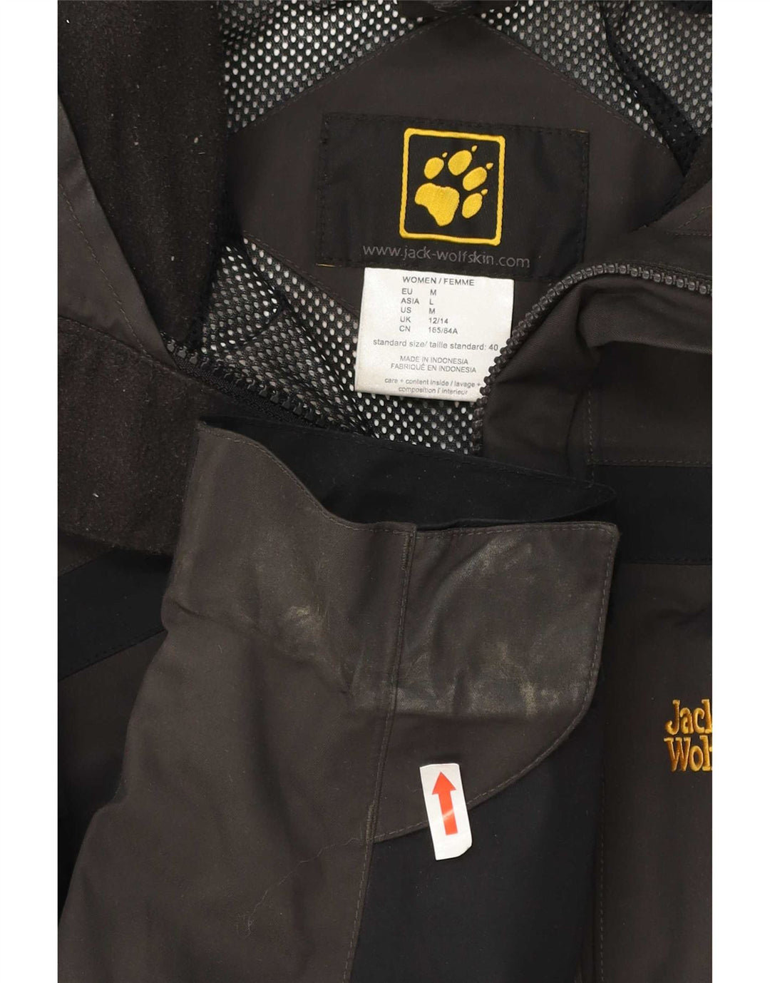 Giacca antipioggia con cappuccio da donna Jack Wolfskin UK 12/14 Colorblock marrone medio
