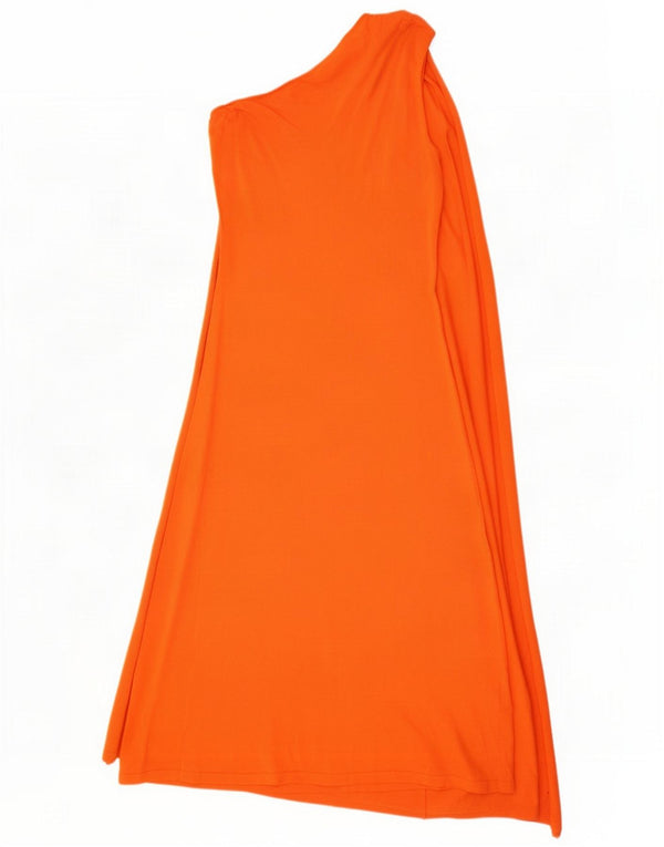 Vestito monospalla da donna Zara UK 14 Large arancione in viscosa