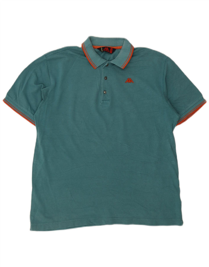 Polo Kappa Uomo Cotone Rigato Grande Verde