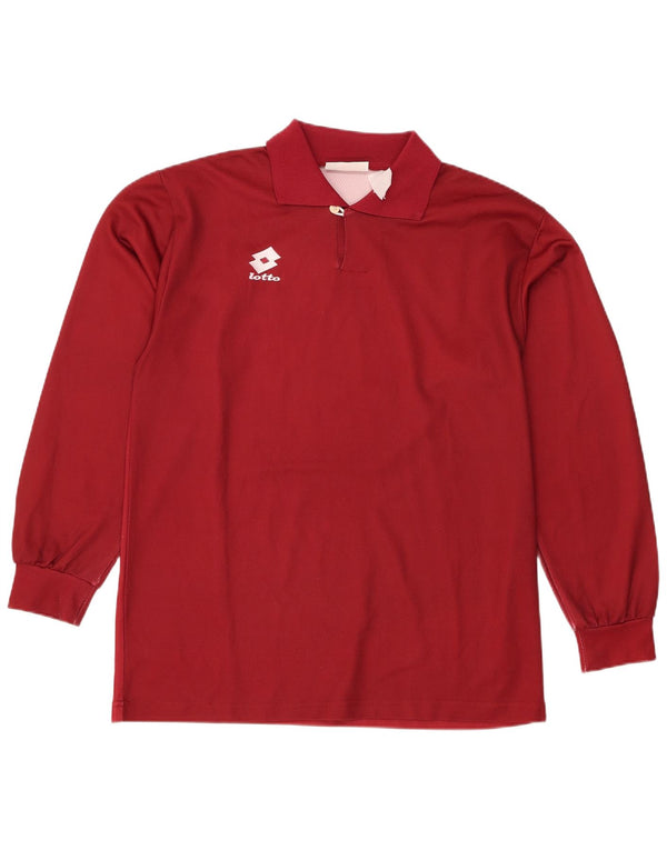 Polo da uomo a maniche lunghe Lotto Large Bordeaux
