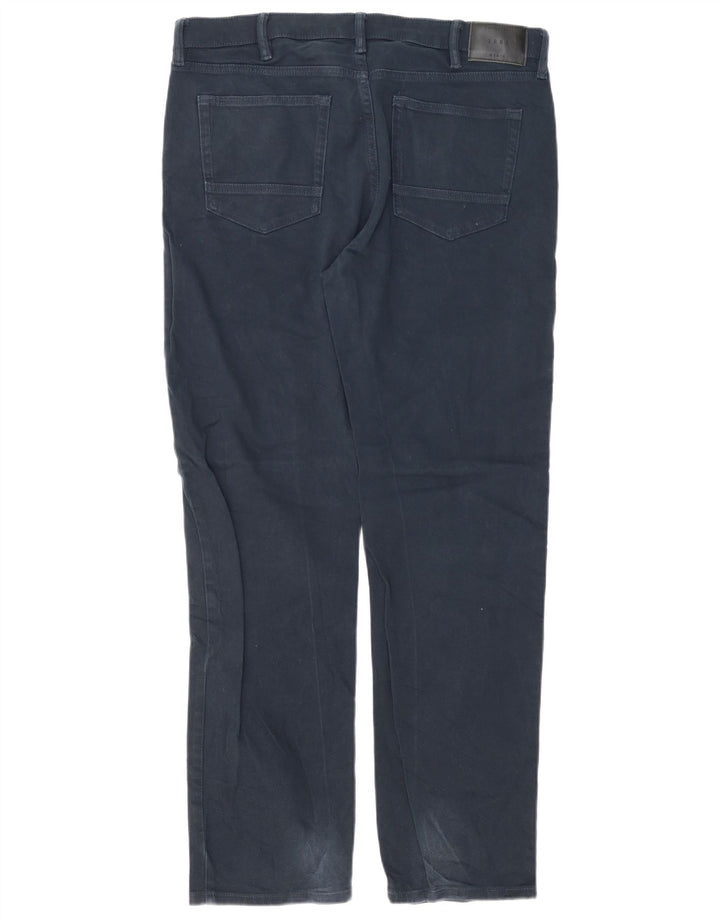 Jeans dritti da uomo Marks & Spencer W36 L33 cotone blu navy