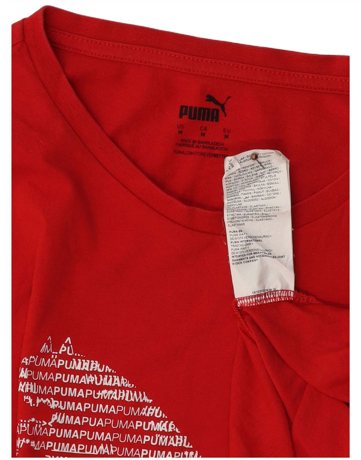 T-shirt grafica da uomo PUMA Top rosso medio in cotone