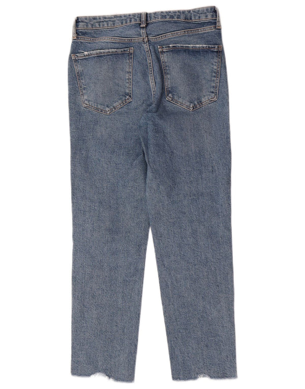 Jeans corti a vita alta da donna Zara EU 40 medio W30 L26 cotone blu
