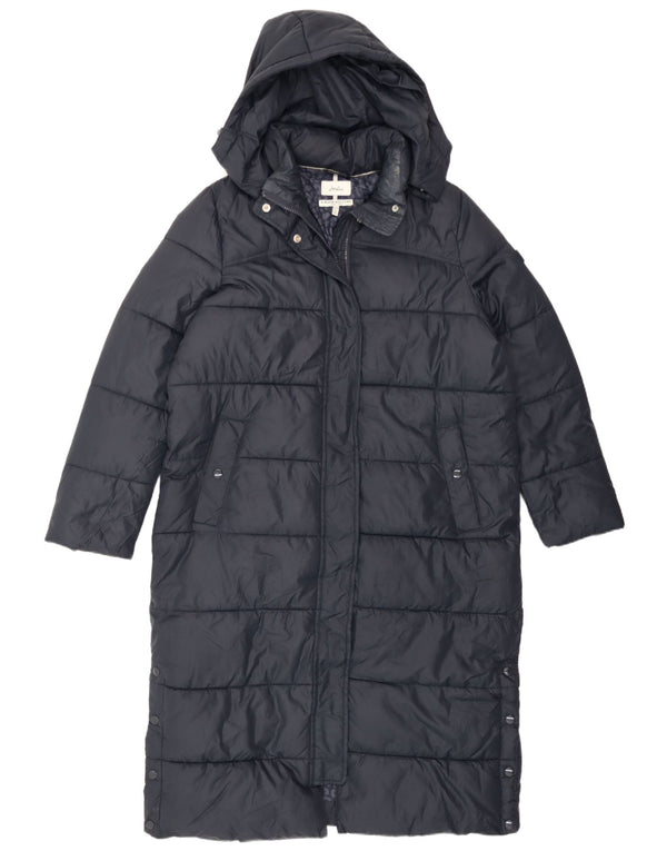 Cappotto imbottito oversize con cappuccio da donna Joules UK 10 piccolo poliestere blu navy