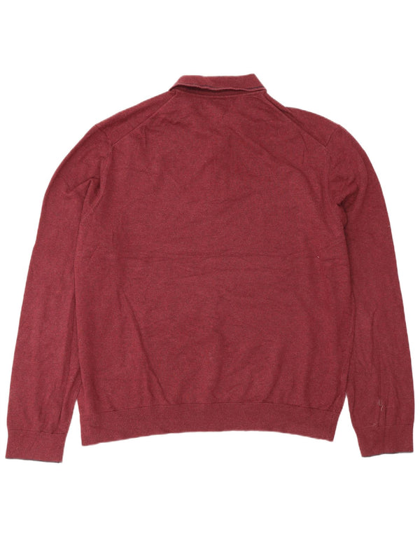 Maglione maglione collo alto da uomo Marks & Spencer XL in cotone bordeaux
