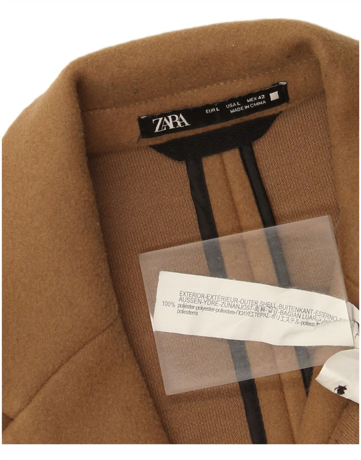 Cappotto da uomo Zara UK 40 grande poliestere marrone