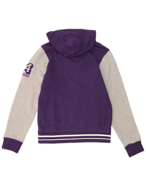 Felpa con cappuccio e zip grafica Nike da uomo, piccola, in cotone color block viola