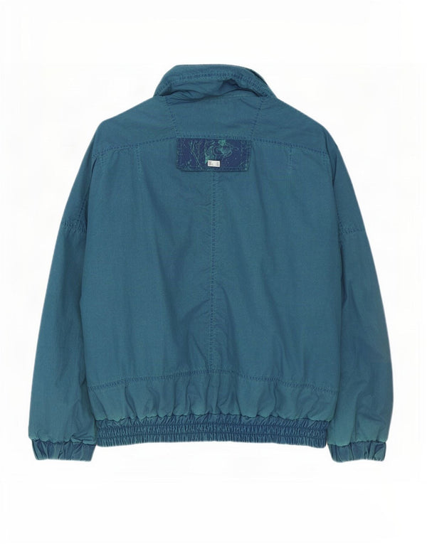 Vintage Mens Bomber Jacket IT 50 Large Blue Polyester