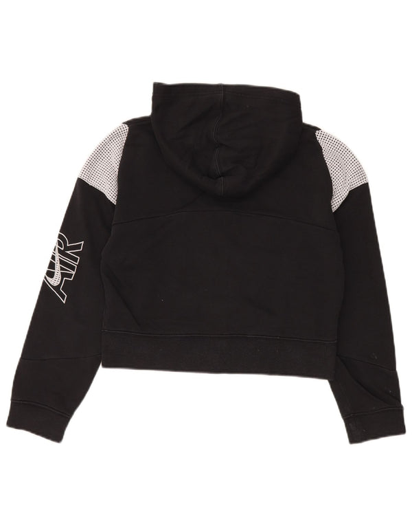 Felpa con cappuccio e zip corta Nike per ragazze 12-13 anni Large Black Colourblock