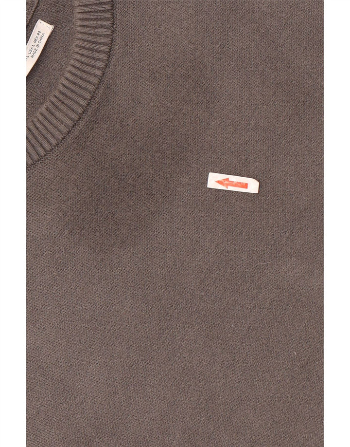 Maglione ZARA da uomo girocollo grande in viscosa grigia