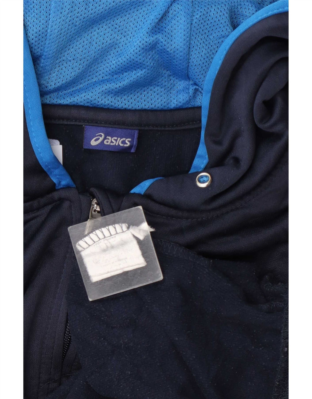 Giacca sportiva da uomo con cappuccio Asics, grande, color block blu navy