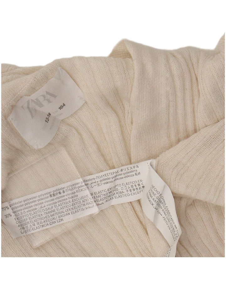 Maglione cardigan lungo per ragazze Zara 13-14 anni Poliestere beige
