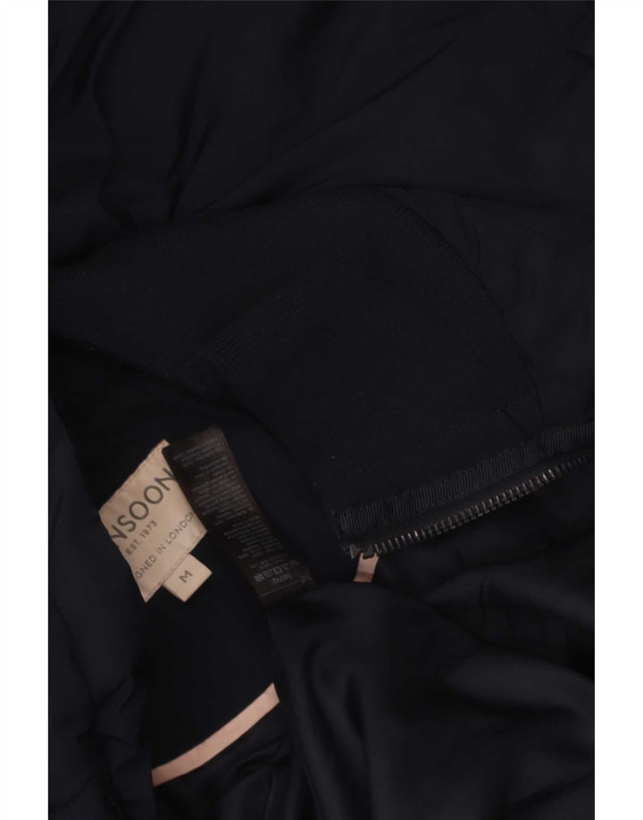 Giacca imbottita con cappuccio da donna Monsoon UK 14 poliestere medio blu navy