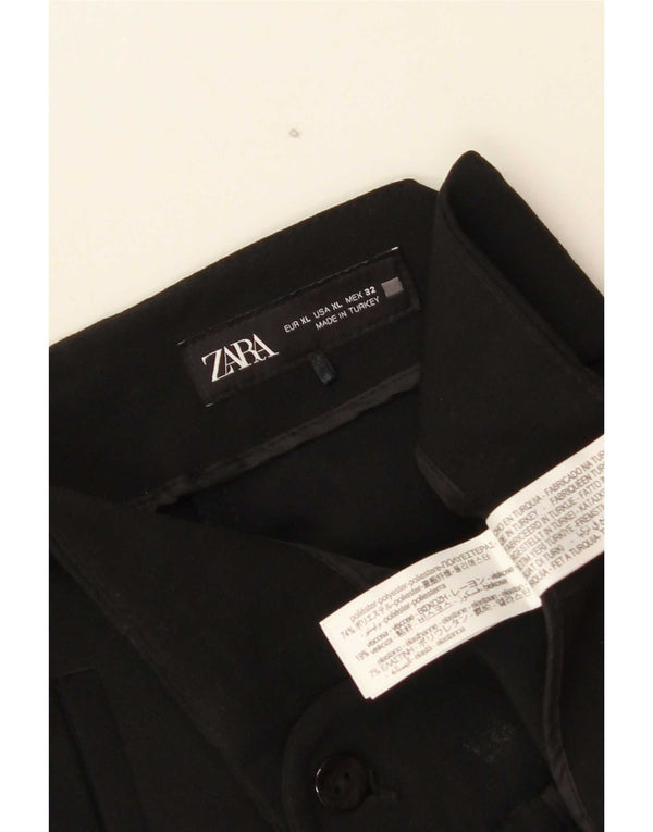 Pantaloni chino affusolati a vita alta da donna Zara XL W32 L32 poliestere nero