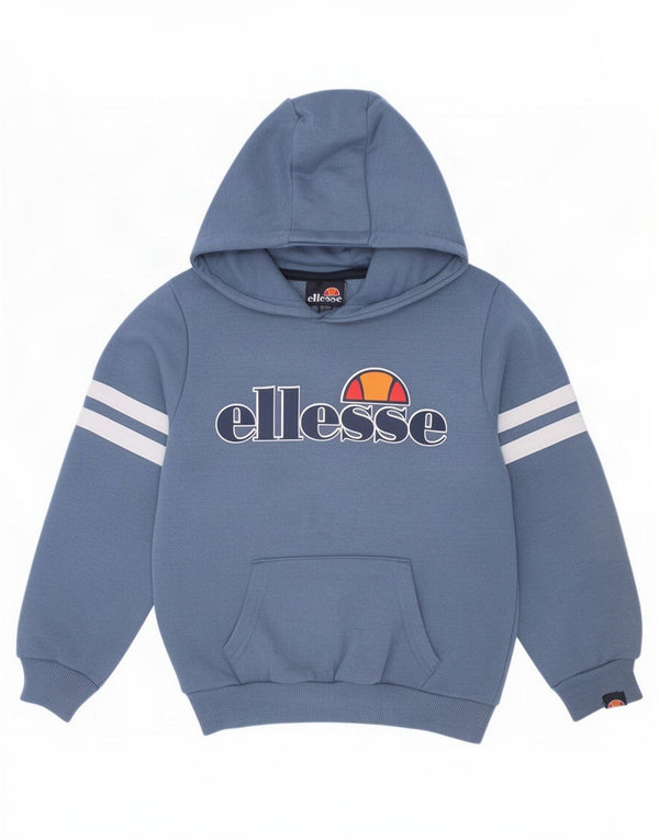Felpa con cappuccio grafica per ragazzi Ellesse 6-7 anni in cotone color block blu