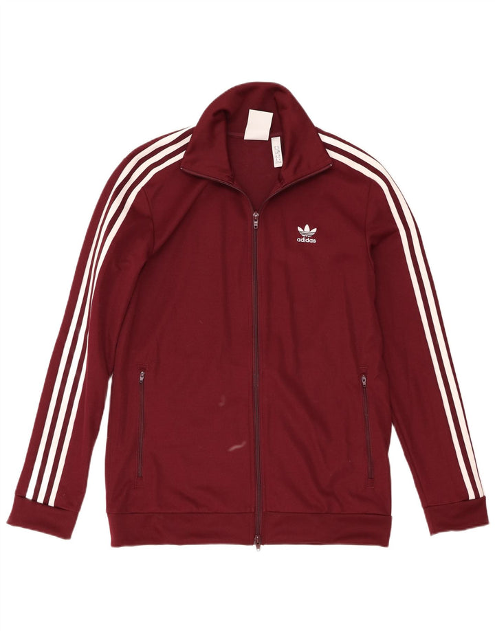 Giacca da ginnastica da uomo Adidas, giacca media, in cotone bordeaux