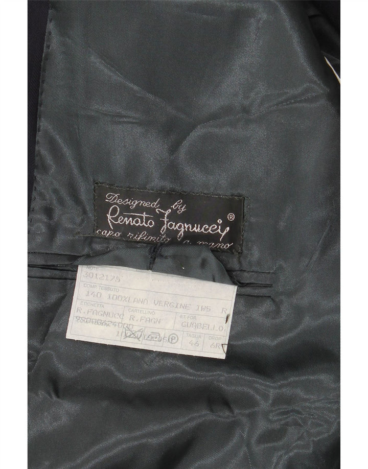 Giacca Blazer Uomo Renato Fagnucei IT 46 Small Blu Navy Gessato